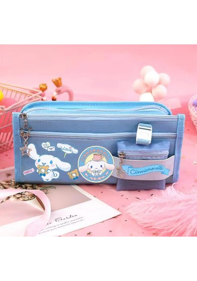 Sanrio Cinnamoroll Mavi Yüksek Kapasiteli Çok Gözlü Kalemlik Kalem Kutusu