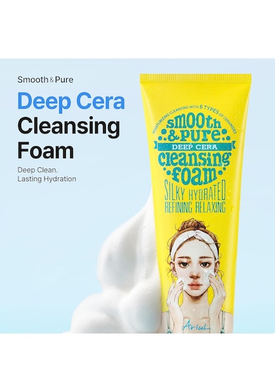 Smooth & Pure Deep Cera Cleansing Foam - Seramid İçerikli Derinlemesine Nemlendirici Yüz Temi
