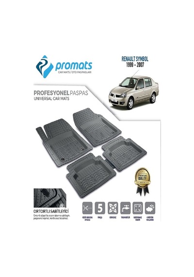 Renault Symbol 1999-2009 4d Oto Paspas Profesyonel Siyah
