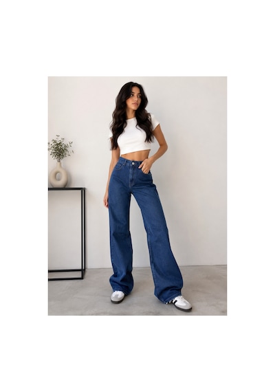 Kene Jeans Lacivert Arka Kemer Derili Cep Nakışlı Bol Paça Denim/kot Jeans Pantolon Lacivert Kene Jeans Lacivert Arka Kemer Derili Cep Nakışlı Bol Paça Denim/kot Jeans Pantolon Lacivert