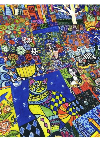 Enesar Home Chiapas Kahlo Etnik Desenli Kumaş Dijital Baskı Döşemelik Kumaş 100 x 140 cm