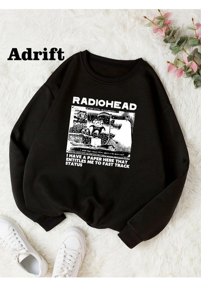 Startmore Adrift Radiohead Köstebek Sokak Trend Tasarım Harajuku/gotik Beyaz Siyah
