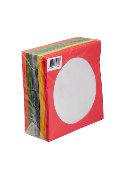Cddvd Zarfı Renkli 80Gr 100 Lü Paket Pencereli Kırmızı Sarı Yeşi