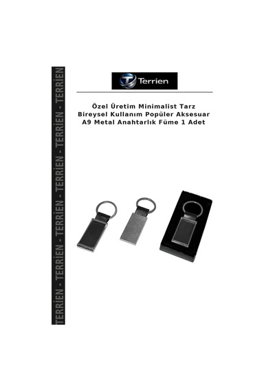 Özel Üretim Minimalist Tarz Bireysel Kullanım Popüler Aksesuar A9 Metal Anahtarlık Füme 1 Adet