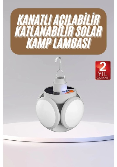 Zenvia Katlanabilir Askılı Kamp Lambası 5 Kanatlı Pratik Güneş Enerjili Znv2026 Çok Renkli