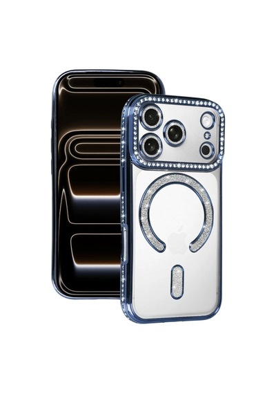 Apple Uyumlu   iPhone 17 Pro Joke Simli Magneticsafe Kılıf - Mavi