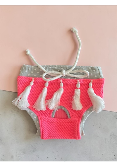 Neo Pink Dişi Kedi Regl Külotu Don Kedi İç Çamaşırı Ayarlanabilir Bağcıklı Küçük Irklar İçin