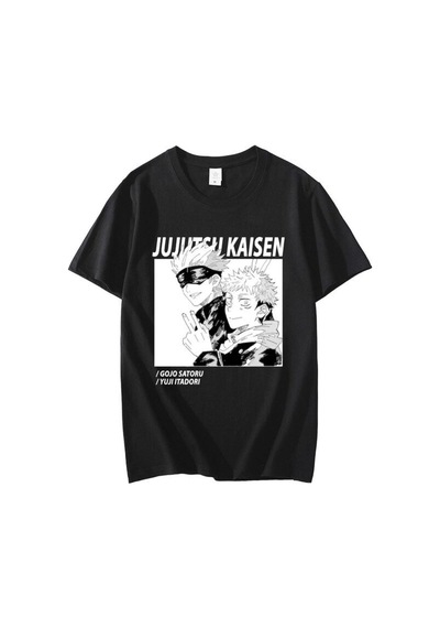 Noıssey Kırmızı Etiket Gala Erkek T-shirt Jujutsu Kaisen Model80 16923 Siyah
