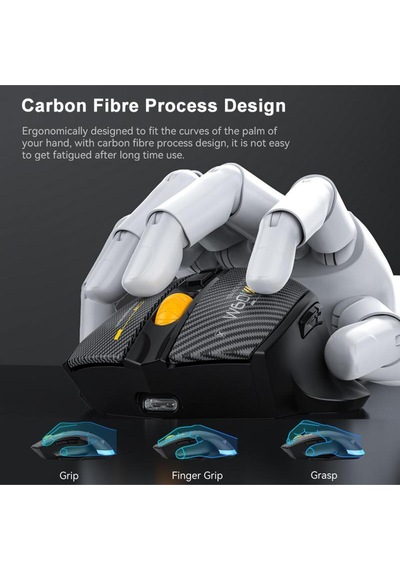 W601 Tri-mode Gaming Mouse 12800 Dpı, Rgb, Bt + 2.4ghz + Kablolu, Type-c Şarjlı Oyuncu Mouse 601