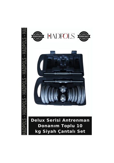 Delux Serisi Antrenman Donanım Toplu 10 Kg Siyah Çantalı Set