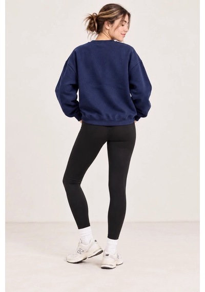 Bbbutikbasic Kadın Kuzu Nakışlı Bisiklet Yaka 3 İplik Sweatshirt My3535 Lacivert