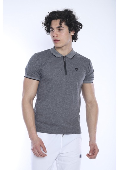 Escetic Erkek Spor G3 Melanj Polo Yaka Slim Fit T-Shirt-3346