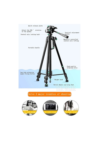Profesyonel Outdoor Tripod 140cm Tüm Dslr Kameralarla Uyumlu Vide