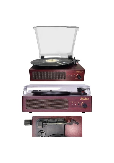 Mtx-303 Nostaljik Pikap Plak Çalar Şarjlı Bluetooth Aux Hoparlörlü 3 Devir İğne Dahil