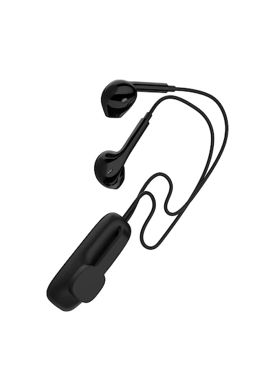 Exenar - Siyah - Yaka Klipsli Bluetooth Kulaklık Kulakiçi Kablolu Kablosuz Tws Mikrofonlu Yaka Kulaklık Boyun Asmalı