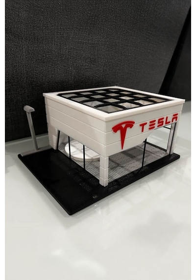 Tesla Showroom Tasarımlı Dekoratif Diorama 1:64