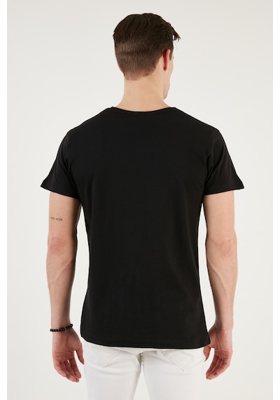 Buratti Bisiklet Yaka Pamuklu Slim Fit Erkek T Shirt 541There Siyah