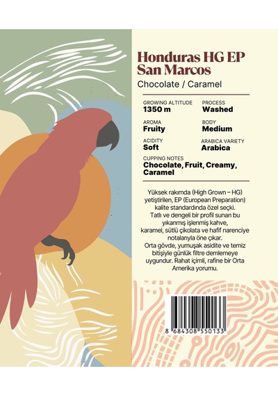 Honduras Hg Ep San Marcos Yöresel Filtre Kahve 250 Gr. Çekirdek Kahve