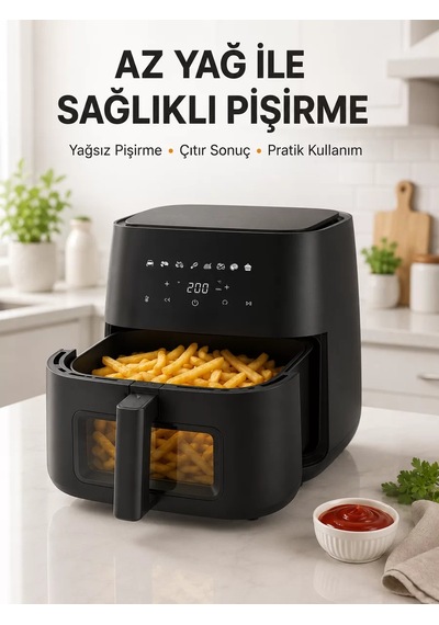 Yağsız Yemek Pişirme İçin Dijital Air Fryer Fritöz 3344604