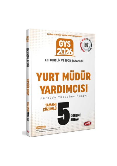 Data 2026 Gys T.c. Gençlik Ve Spor Bakanlığı Yurt Müdür Yardımcısı Tamamı Çözümlü 5 Deneme Sınavı Data Yayınları