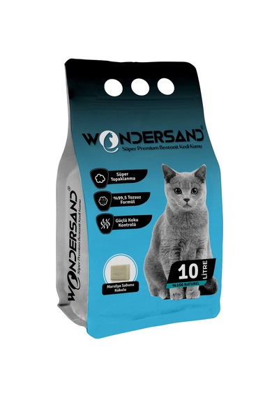 Wondersand Sabun Kokulu İnce Topaklaşan Bentonit Kedi Kumu 10 L