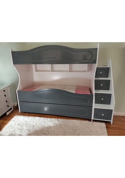 Nice Tamamı Mdf Lake Boyalı Yavrulu 3 Lü Ranza Ab