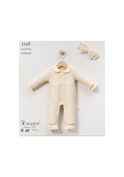 Cayzen Purelace Kız Tulum Bandanalı 1126 Bej Bej