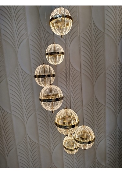 Modern Led Sarkıt Avize 6 Lı Sarı