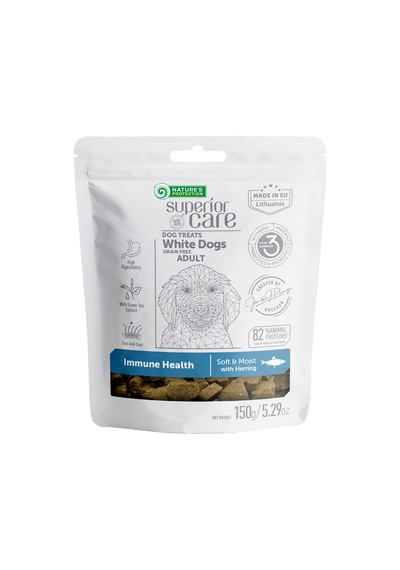 Nature S Protection Superior Care Beyaz Tüylü Köpekler İçin Ringa Balıklı Bağışıklık Destekli Köpek Ödülü 150g