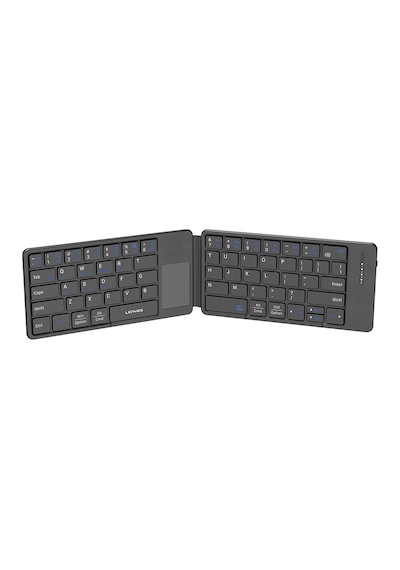 Lenyes Wk109 Sessiz Tuş Tasarımlı Touch Padli Katlanabilir Bluetoothlu Kablosuz Klavye Siyah