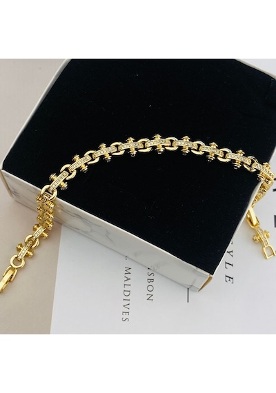 Kadın Bileklik T Model Bileklik Kararmaz Xuping Vip Seri 14 Ayar Gold 19cm Altın