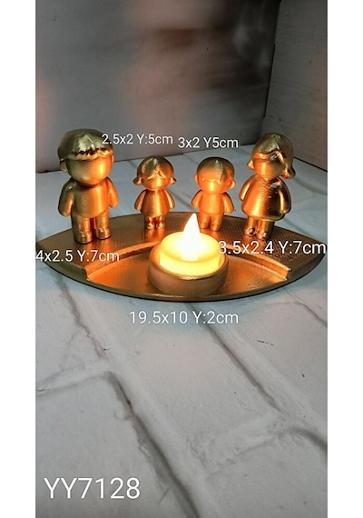 Yy7128 Aile Figürlü Tasarım Tealight Mumluk Silikon Kalıp