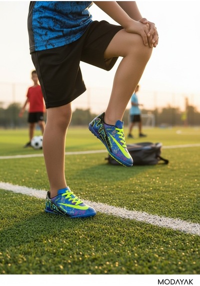 Modayak Walked Mavi-sarı Çorapsız Halısaha Krampon Futbol Ayakkabısı Mavi 