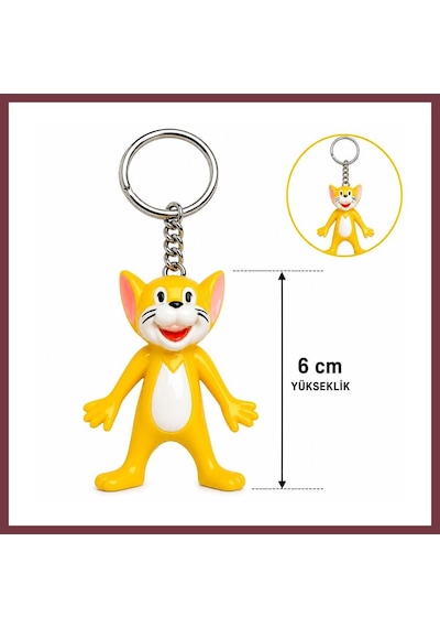 Storeşahin Sevimli Sarı Kedi Figürlü Anahtarlık 6 Cm Shn0720