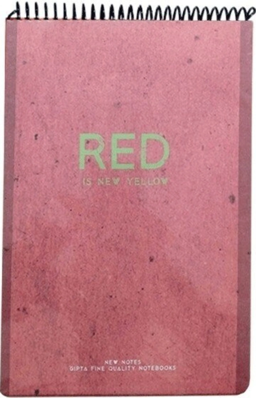 New Notes Red Is New Yellow Spiralli Sert Kapak 100 Yaprak 17x24 Kareli Bloknot