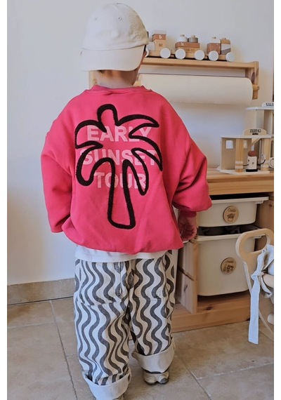 Minigimin Cicileri S Desenli Unisex Çocuk Kot Pantolon - Siyahkrem Diğer