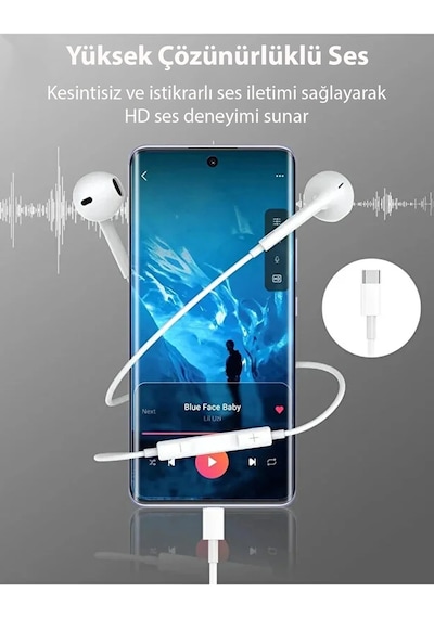Eıma Type-c Kablolu Kulaklık Apple Uyumlu İphone 15 / 15 Pro / 15 Pro Max Uyumlu