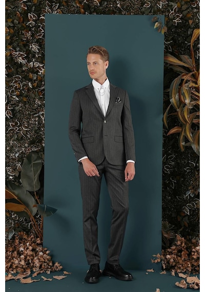 Efor C 652 Slim Fit Füme Spor Ceket Füme