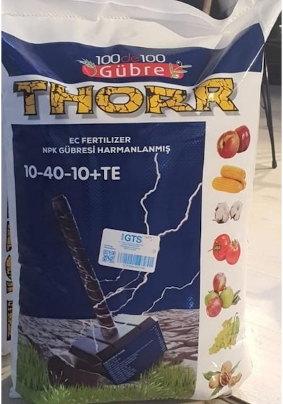 Thorr 10-40-10 Dengeli Npk Klorsuz Gübre Damlama Gübresi 20 Kg