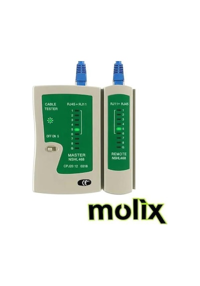 Molix Rj-45.Rj-11 Çantalı Kablo Tester İnternet Kablo Test Cihazı