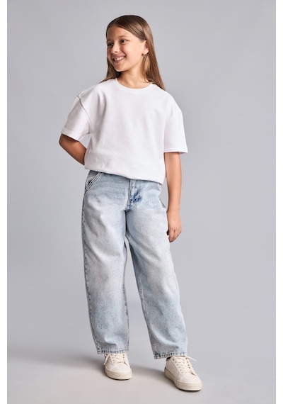 Defacto Baggy Fıt Jean Açık Mavi Pantolon Kız Çocuk H6244a826aunm39 Mavi-nm39
