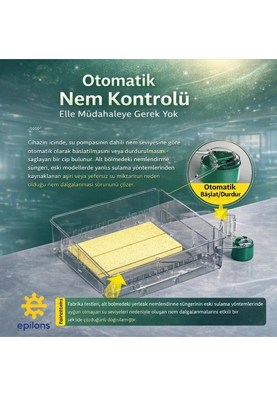 Ep120 Yumurta Kapasiteli Tam Otomatik Kuluçka Makinesi - Yeni Nesil Harici Suluklu, Dijital Nem Ve S