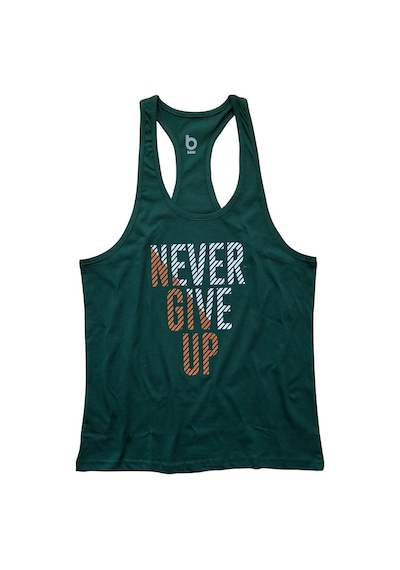 Bluu Fitness Gym Tank Top Sporcu Atleti Never Give Up Yeşil