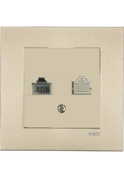 Viko Artline Novella Bronz Tekli Nümeris Cat-3 Telefon Prizi Çerç