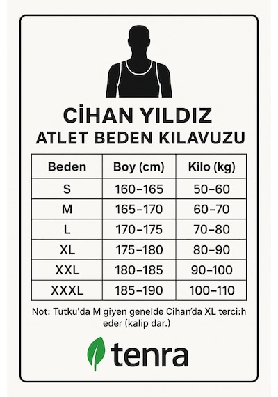 Cihan Yıldız Beyaz Askılı Erkek Atler Ekonomik Paket 5 Adet %100 Pamuk Beyaz