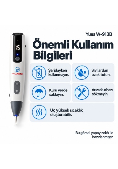 Yues W-913b Ben Alma Kalemi 15 Kademeli Type-c Şarjlı