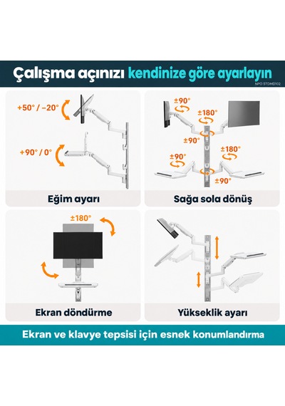 Npo Stdmd102 Ağır Hizmet Tipi Medikal/depo/market Duvara Monte Ayarlı Çalışma İstasyonu Npo Stdmd102 Ağır Hizmet Tipi Medikal/depo/market Duvara Monte Ayarlı Çalışma İstasyonu