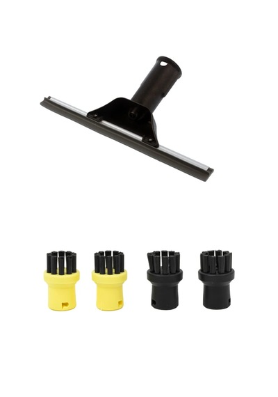 Karcher Uyumlu Sc 1, Sc 2,sc 3, Sc 4 Buharlı Süpürge Temizleyici Cam Silme Aparatı & Yuvarlak Fırça Seti 1 Set