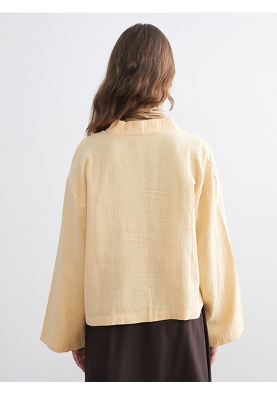 Lcw Modest Sarı V Yaka Oversize Müslin Kadın Kimono