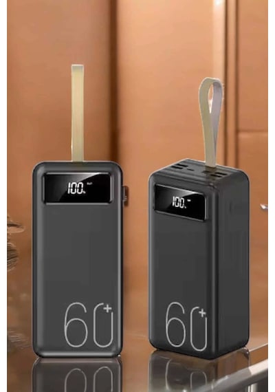 Powerbank 60.000 Mah Hızlı Şarj 4 Çıkışlı Uzun Şarj Süreli Dijital Göstergeli Çok Renkli